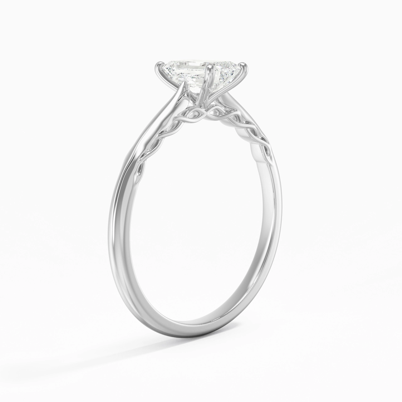Sobre Émeraude 0.80ct Moissanite Bague de fiançailles