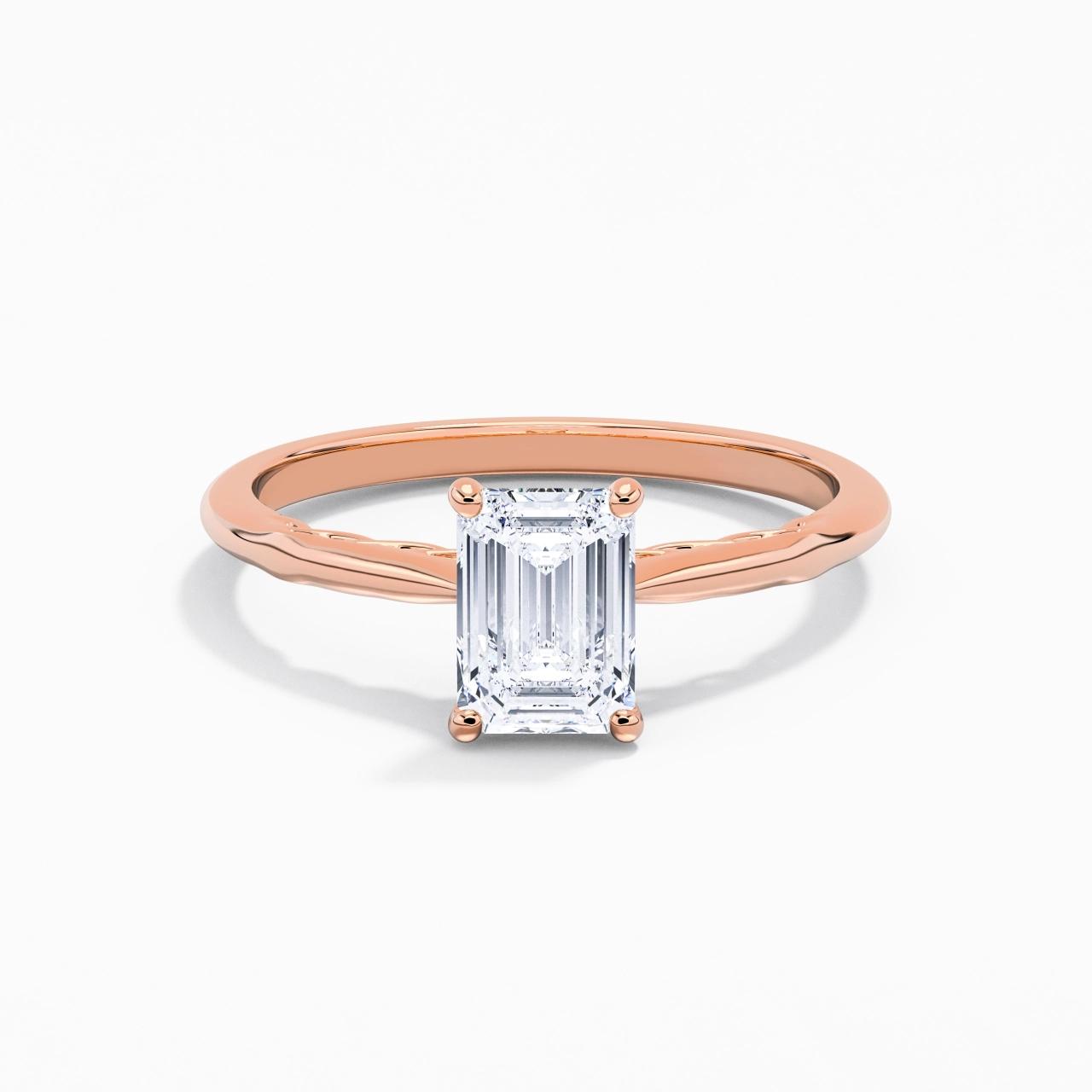 Sobre Émeraude 1.00ct Moissanite Bague de fiançailles