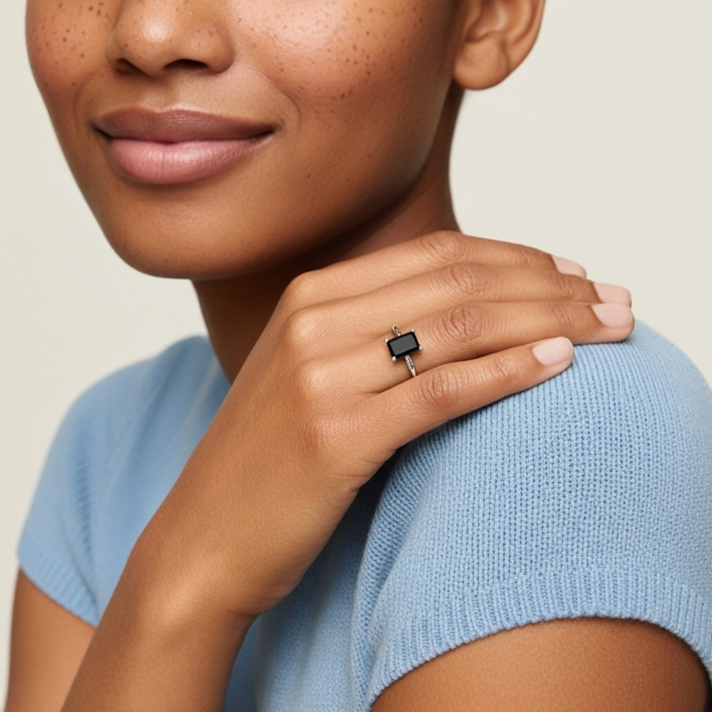 Understated Emerald 1.00ct Cubic Zirconia Engagement Ring