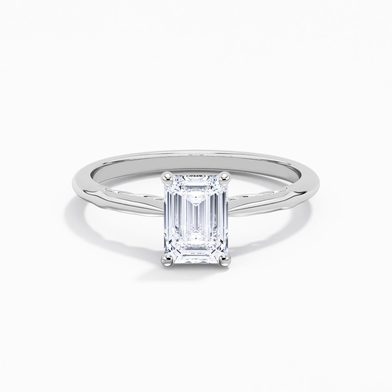 Understated Emerald 1.00ct Moissanite Engagement Ring