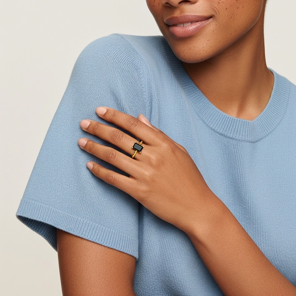 Understated Emerald 0.80ct Cubic Zirconia Engagement Ring