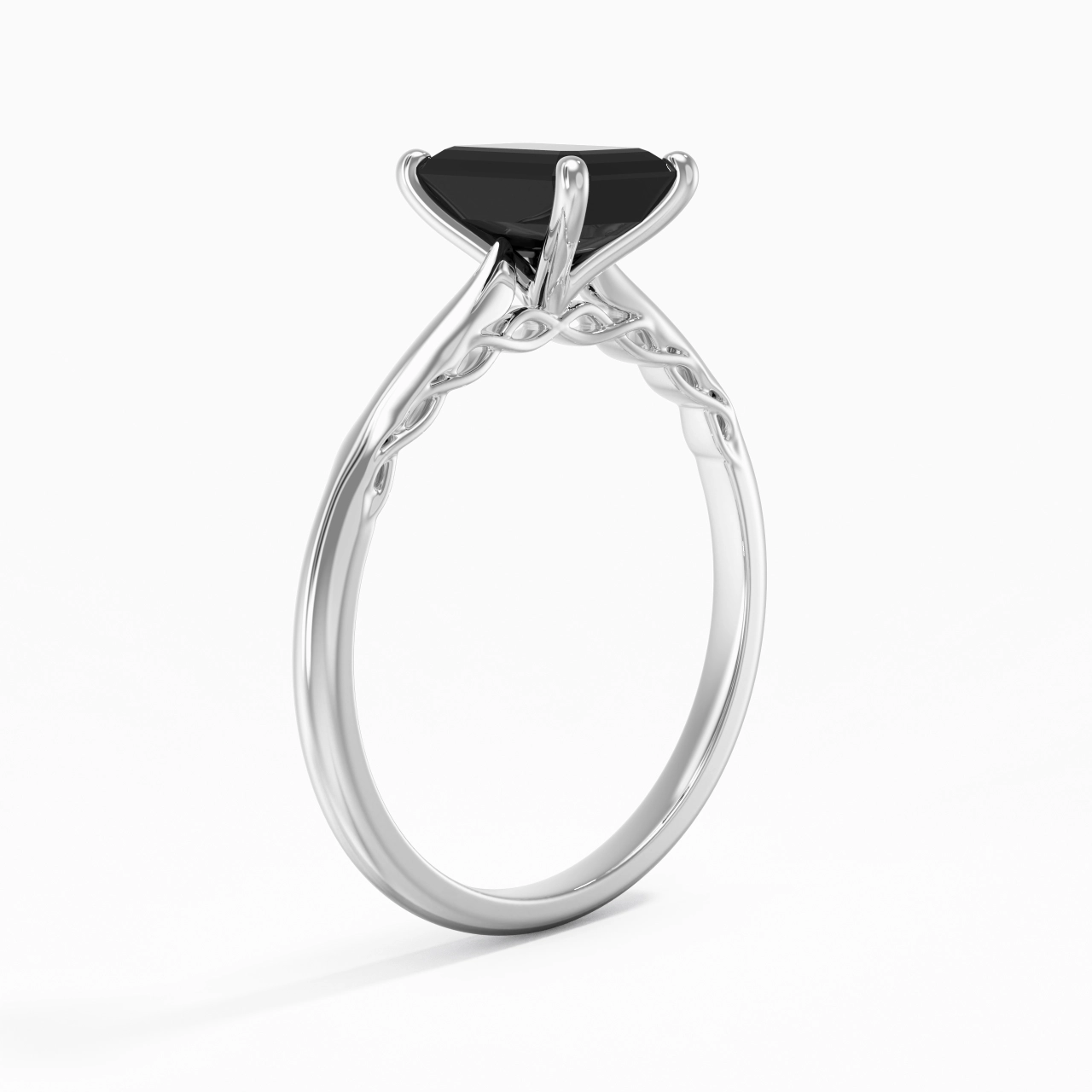 Sobre Émeraude 1.00ct Zircon cubique Bague de fiançailles