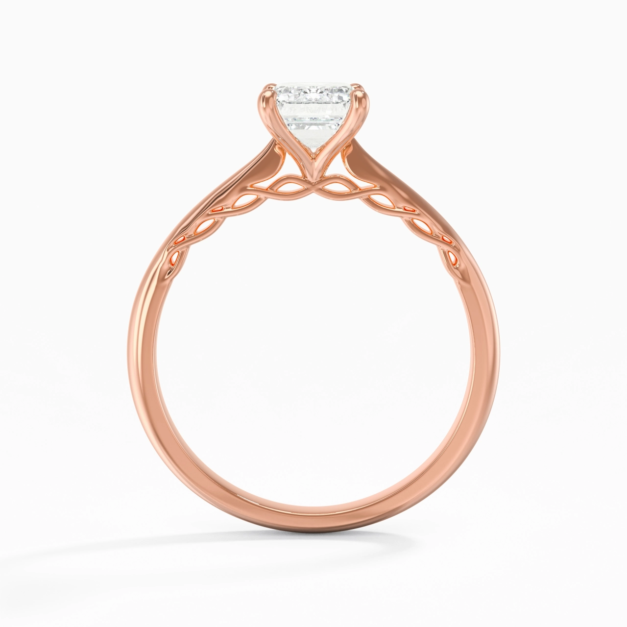 Understated Emerald 1.00ct Moissanite Engagement Ring