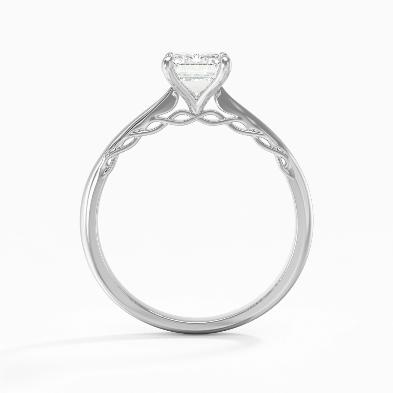 Understated Emerald 1.00ct Moissanite Engagement Ring