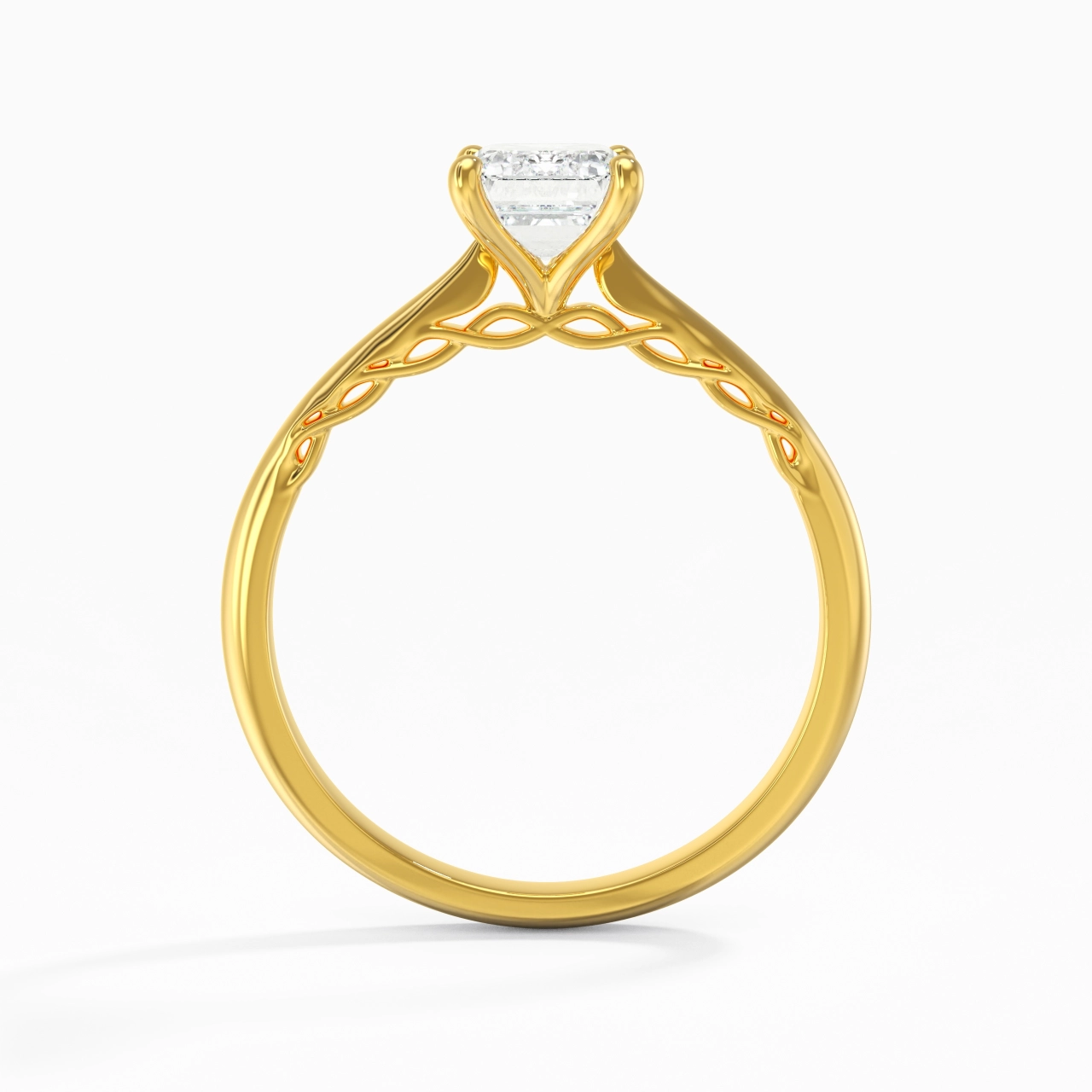 Understated Emerald 1.00ct Moissanite Engagement Ring