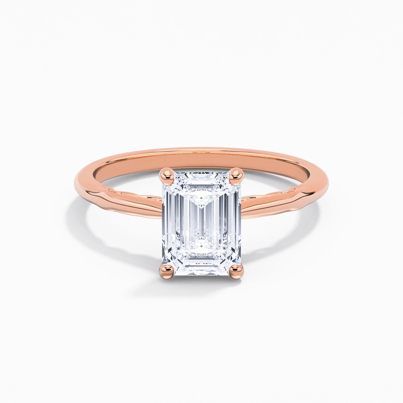 Understated Emerald 2.00ct Moissanite Engagement Ring