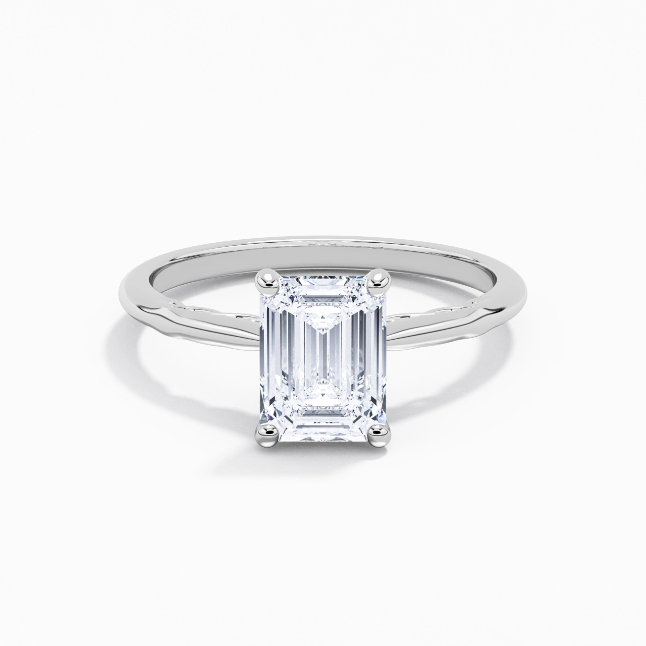 Sobre Émeraude 2.00ct Moissanite Bague de fiançailles