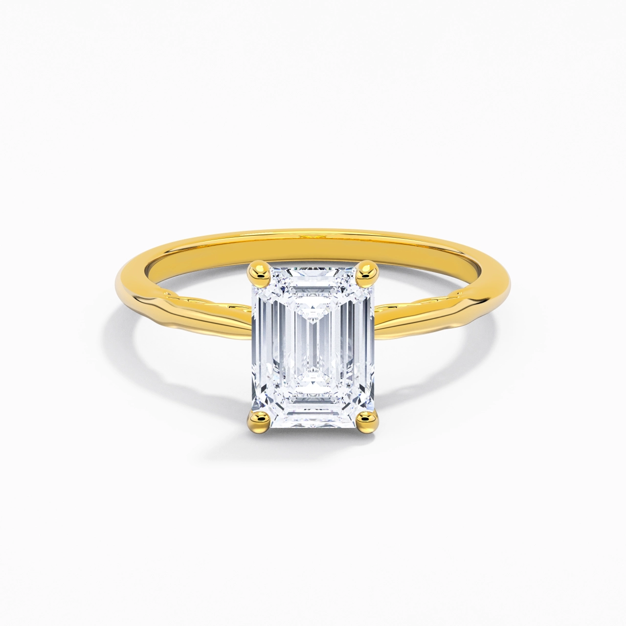 Sobre Émeraude 2.00ct Moissanite Bague de fiançailles