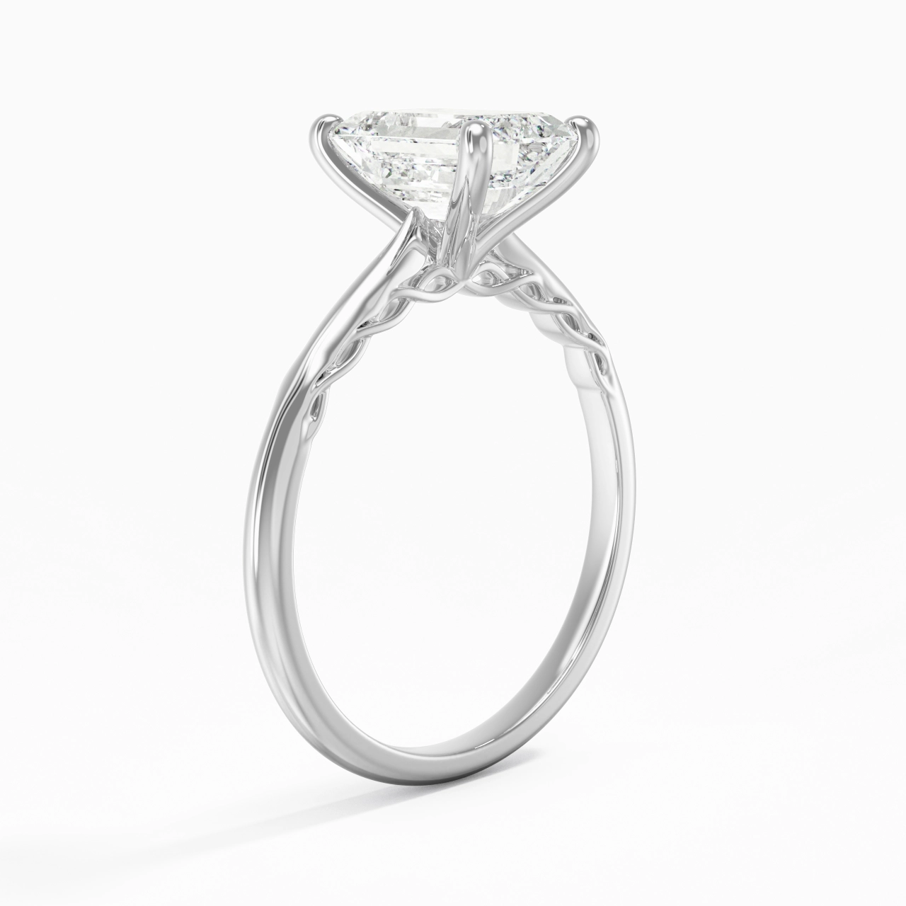 Sobre Émeraude 2.00ct Moissanite Bague de fiançailles