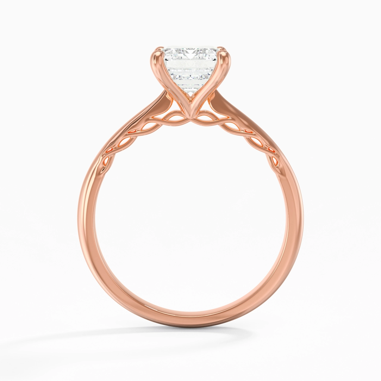 Understated Emerald 2.00ct Moissanite Engagement Ring