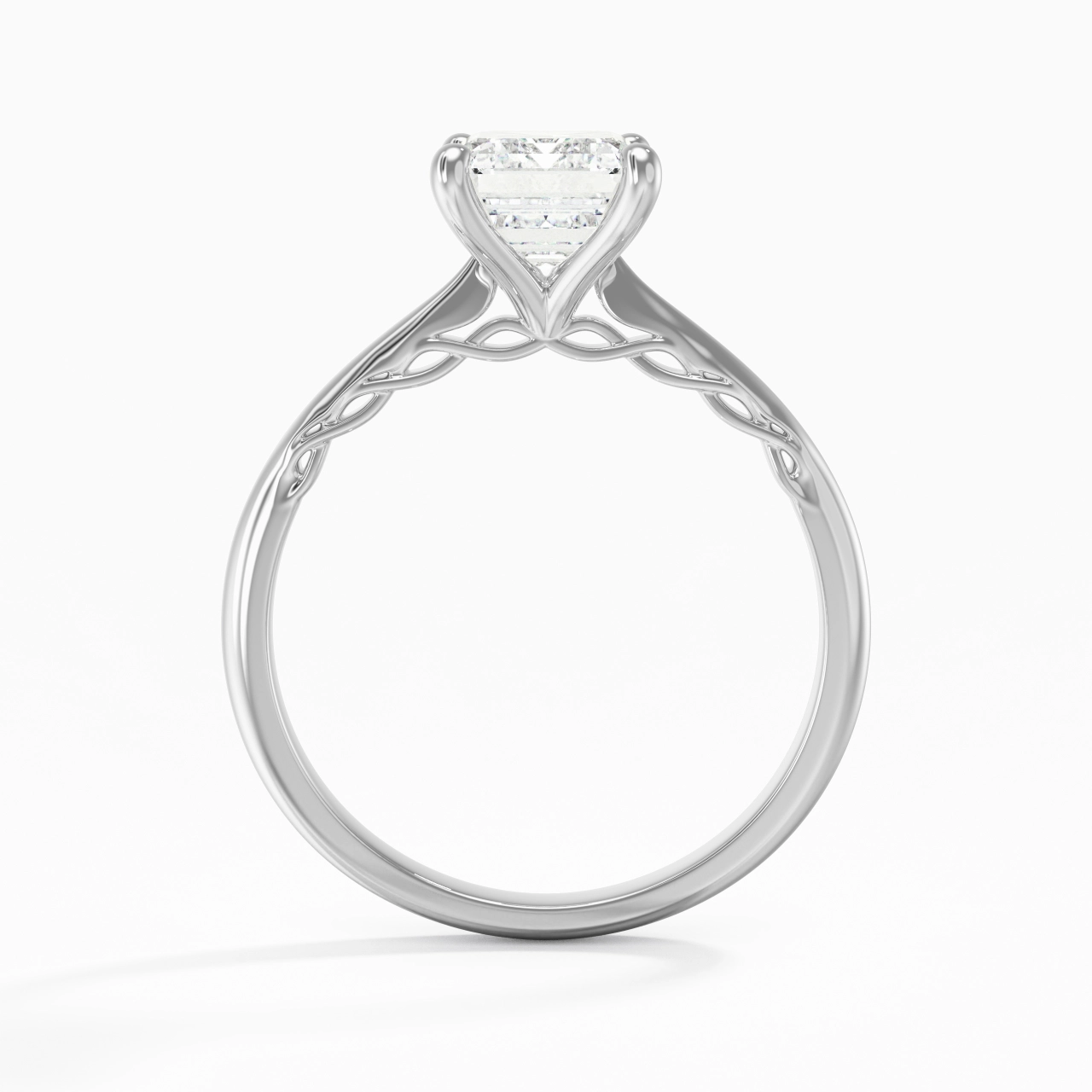 Understated Emerald 2.00ct Moissanite Engagement Ring