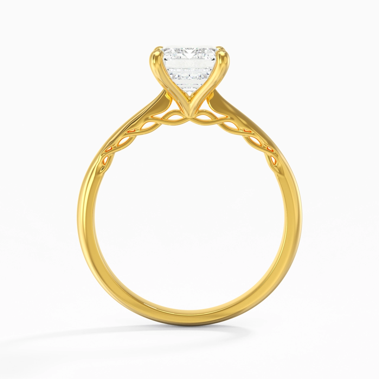 Sobre Émeraude 2.00ct Moissanite Bague de fiançailles