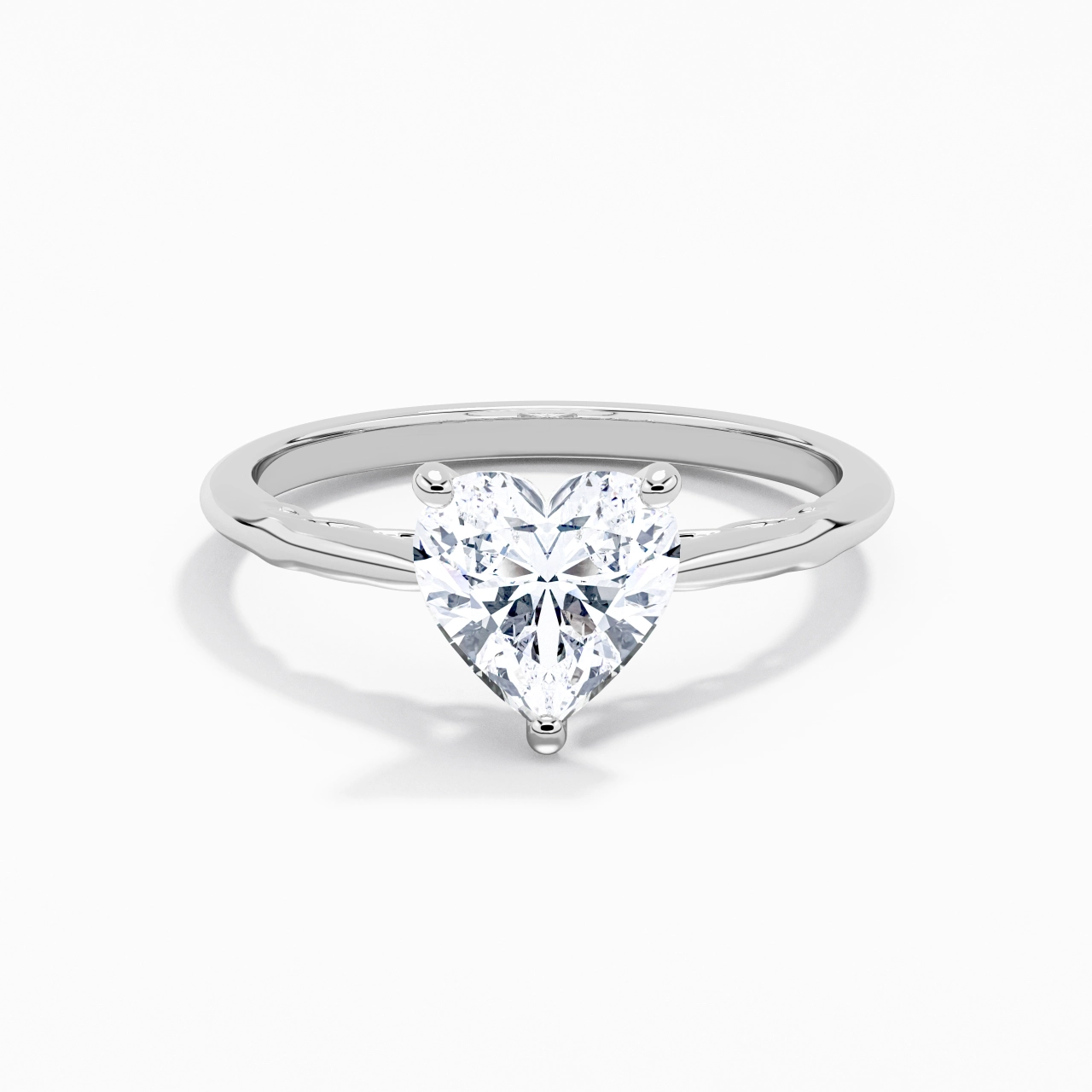 Understated Heart 1.50ct Moissanite Engagement Ring