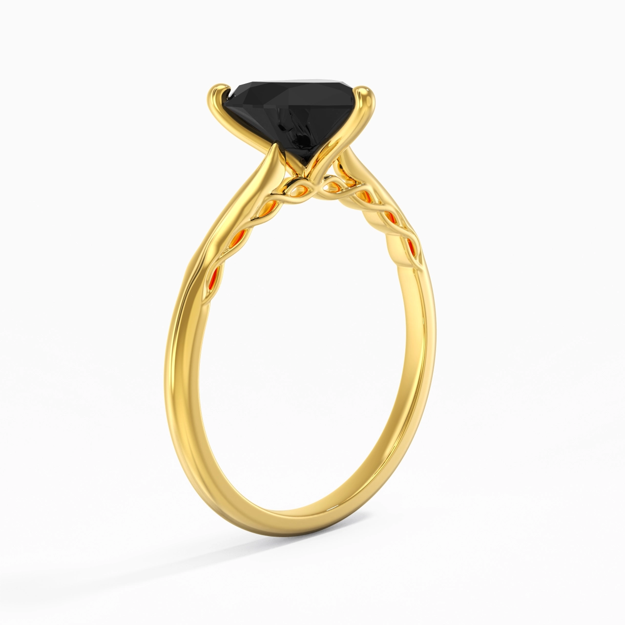Sobre Cœur 1.50ct Zircon cubique Bague de fiançailles