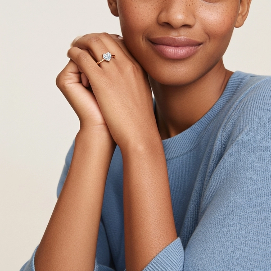 Understated Heart 1.00ct Moissanite Engagement Ring