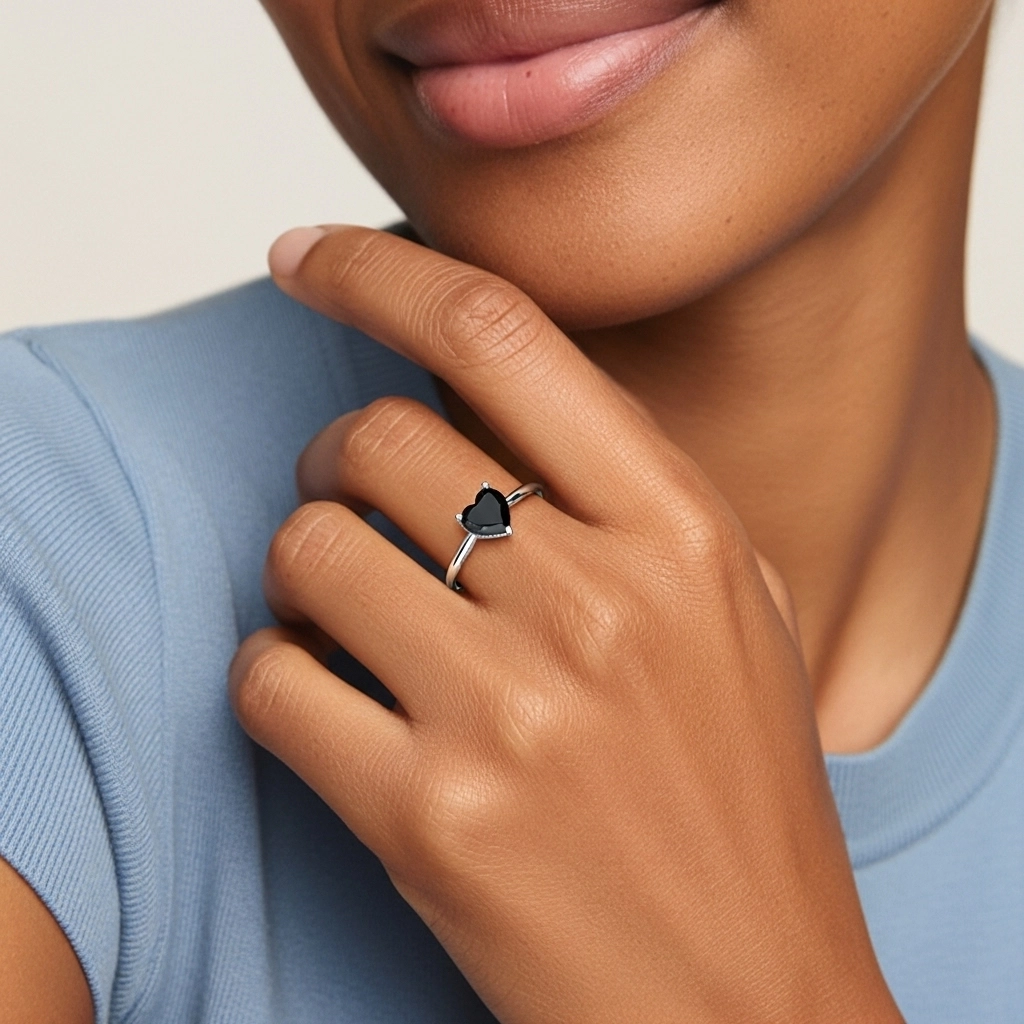 Understated Heart 1.00ct Cubic Zirconia Engagement Ring