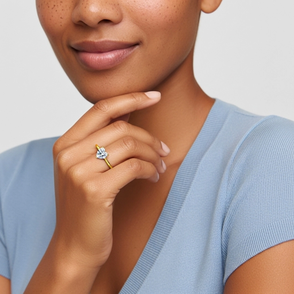 1.00ct Moissanite Bague de fiançailles Argent sterling 925