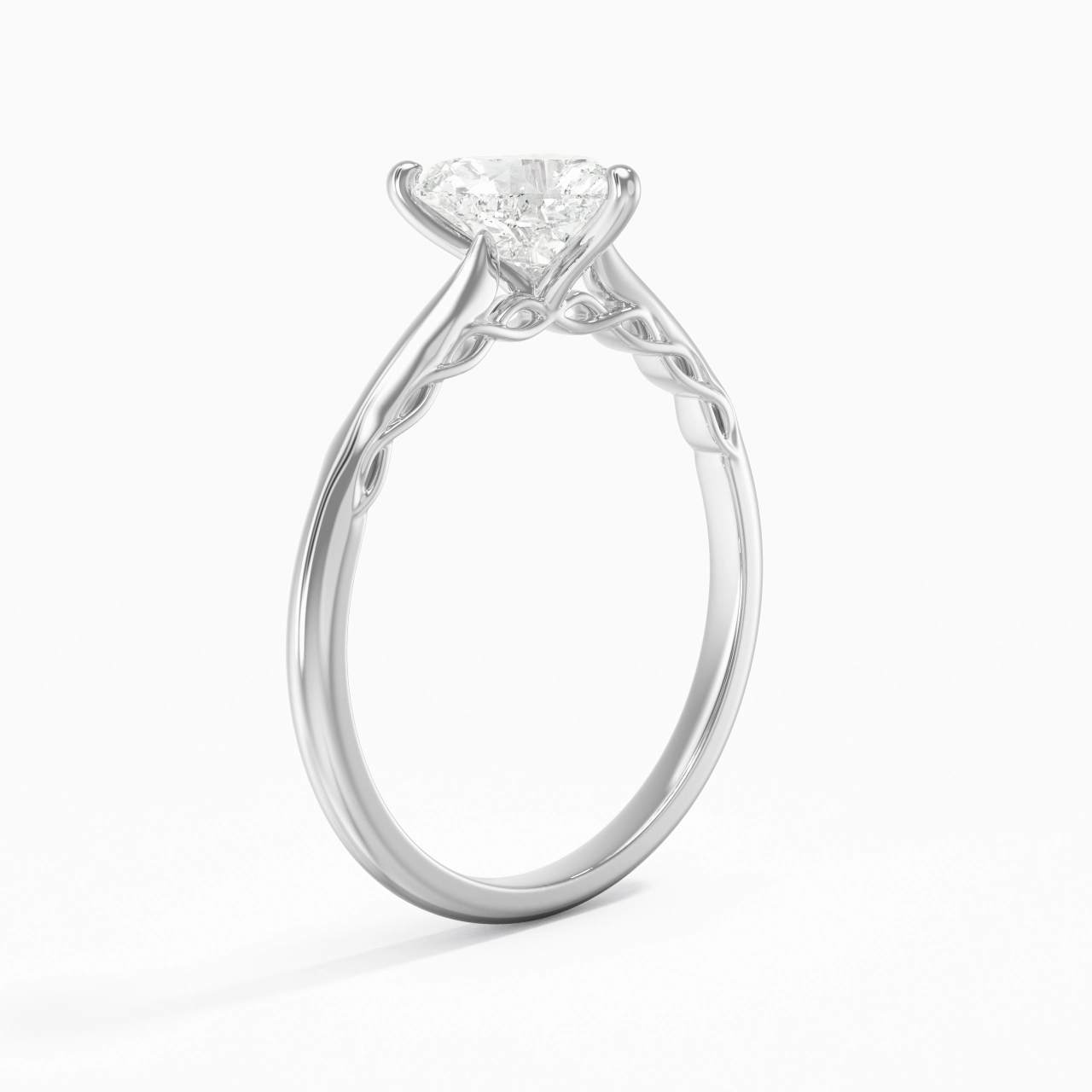 Sobre Cœur 1.00ct Moissanite Bague de fiançailles