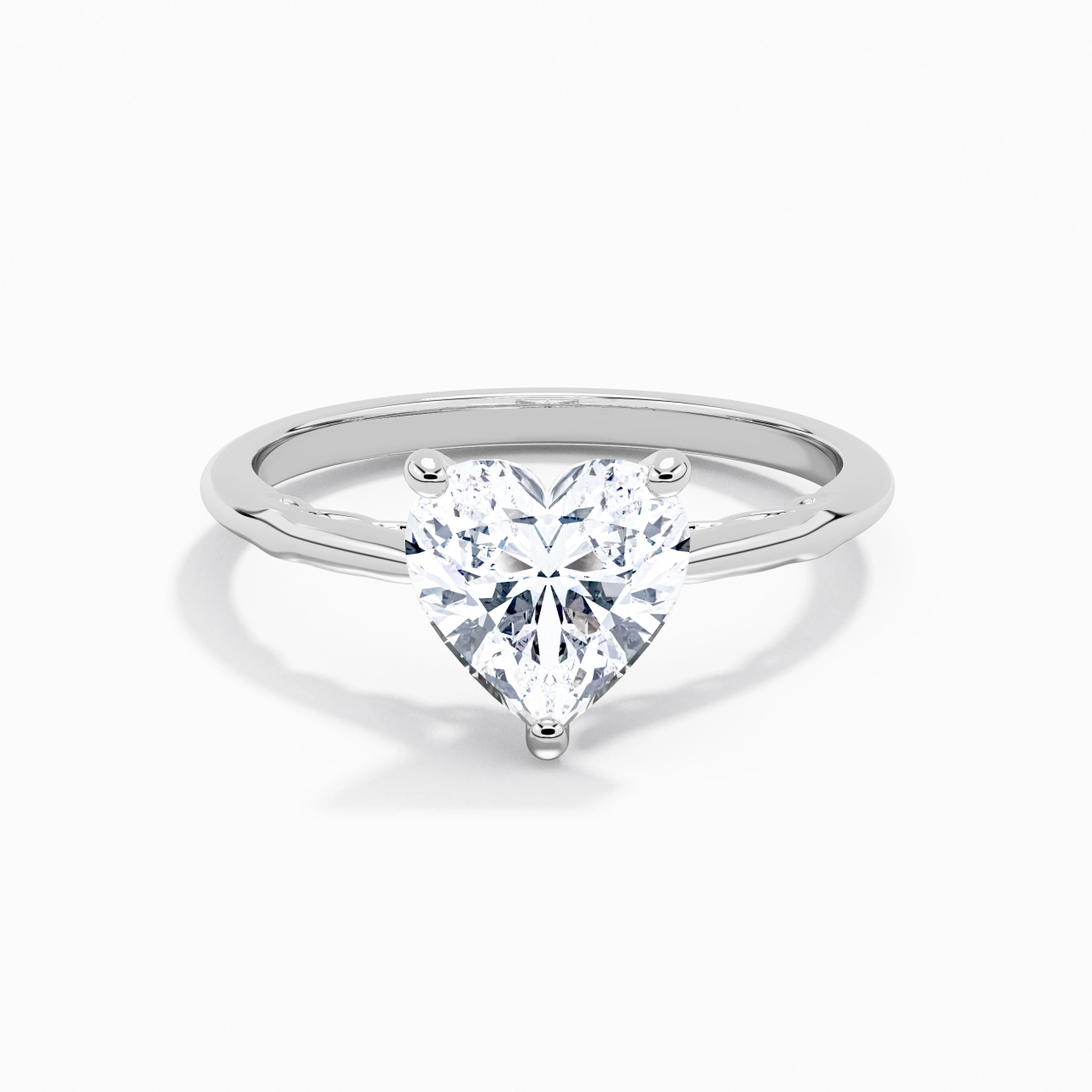 Understated Heart 2.00ct Moissanite Engagement Ring