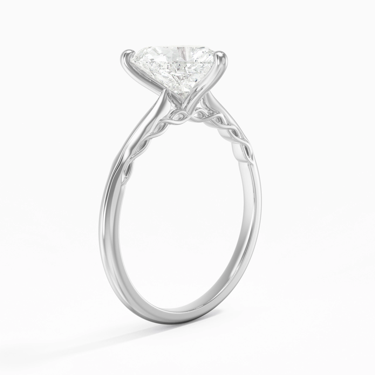 Understated Heart 2.00ct Moissanite Engagement Ring