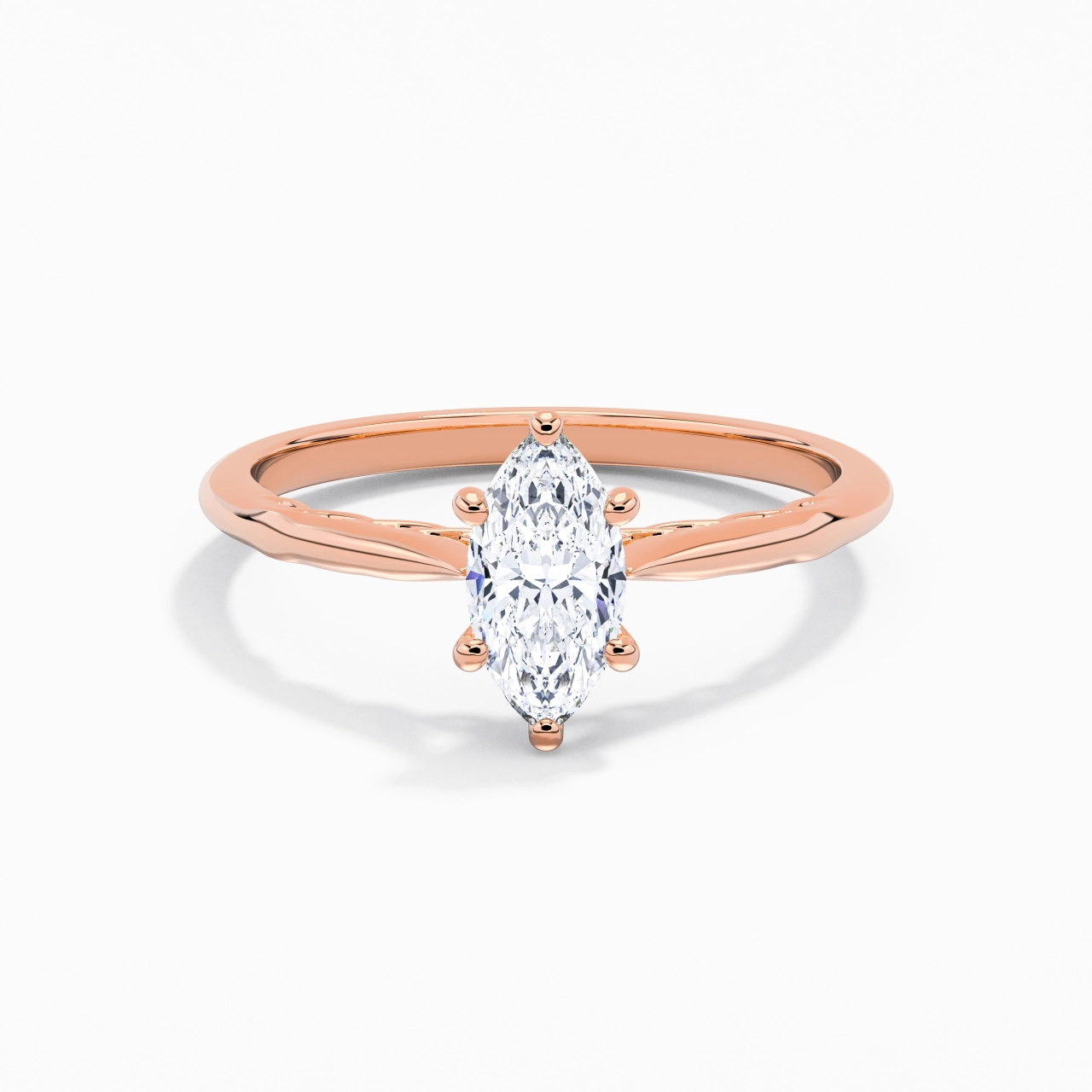 Understated Marquise 0.80ct Moissanite Engagement Ring