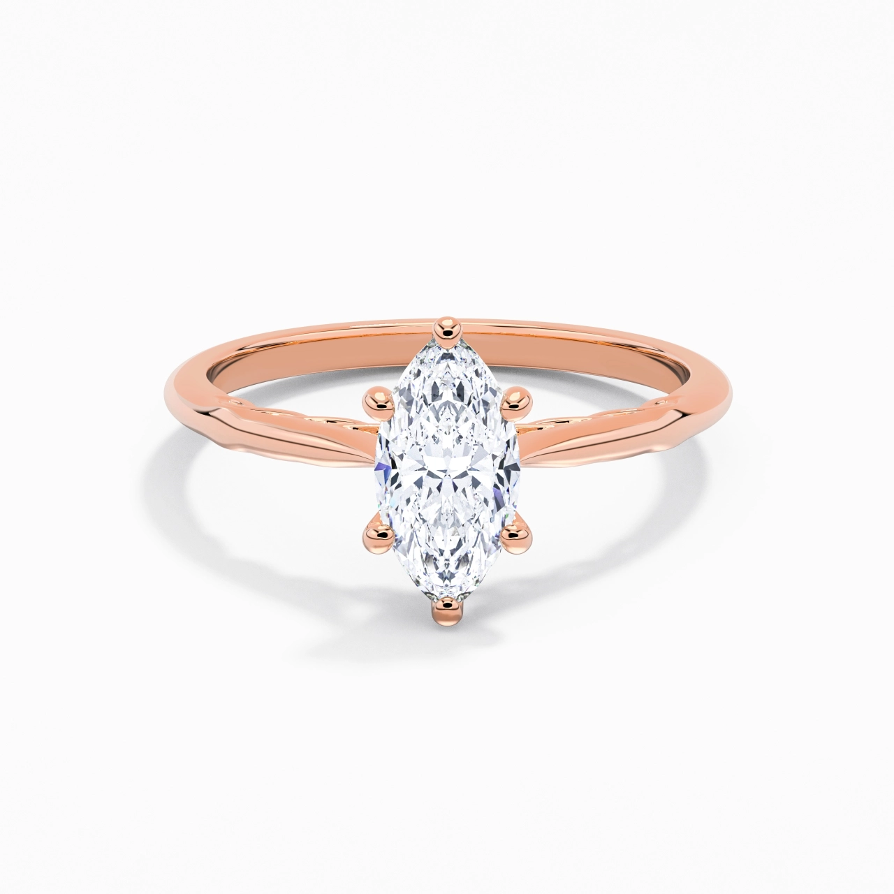 Understated Marquise 1.00ct Moissanite Engagement Ring