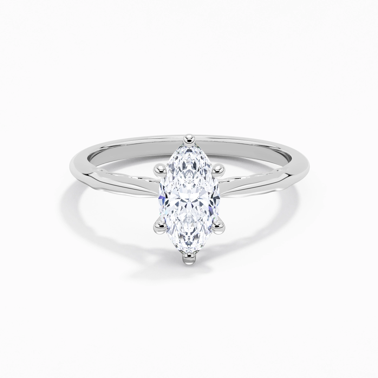 Understated Marquise 1.00ct Moissanite Engagement Ring