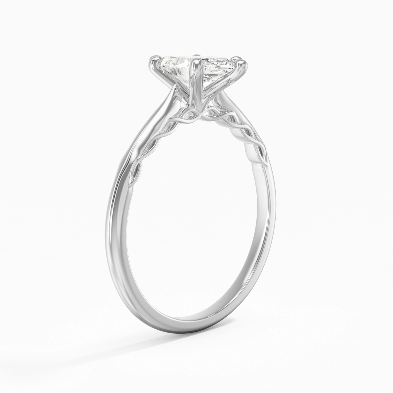 Understated Marquise 1.00ct Moissanite Engagement Ring
