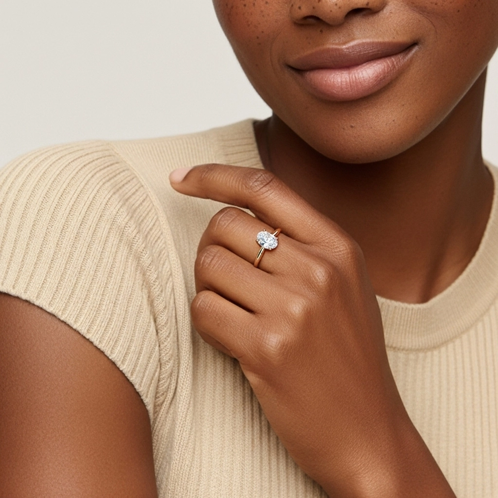 Understated Oval 1.00ct Moissanite Engagement Ring