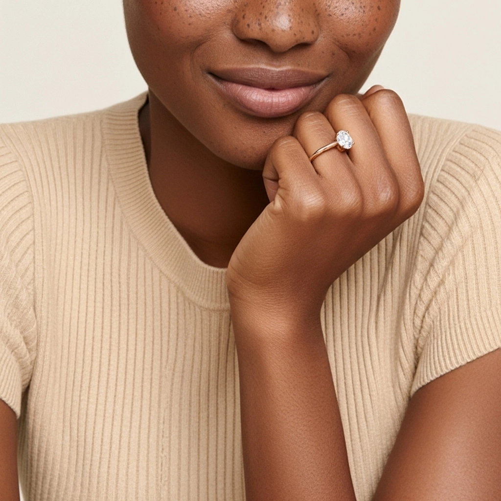 Understated Oval 1.00ct Moissanite Engagement Ring