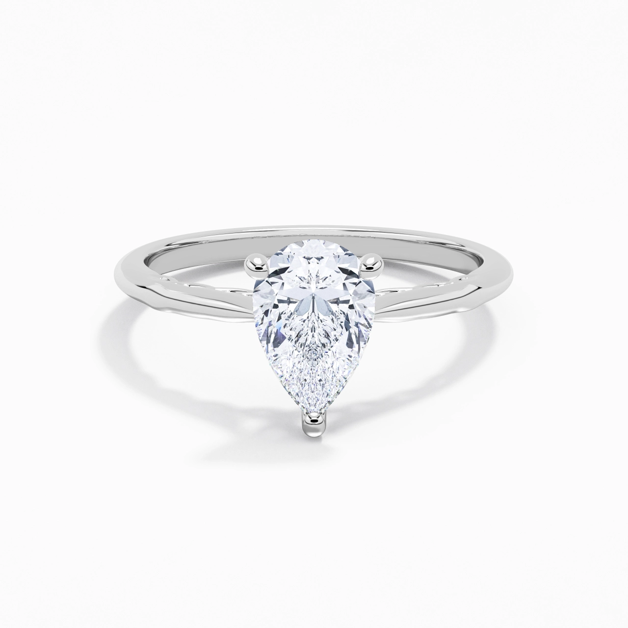 Understated Pear 1.50ct Moissanite Engagement Ring