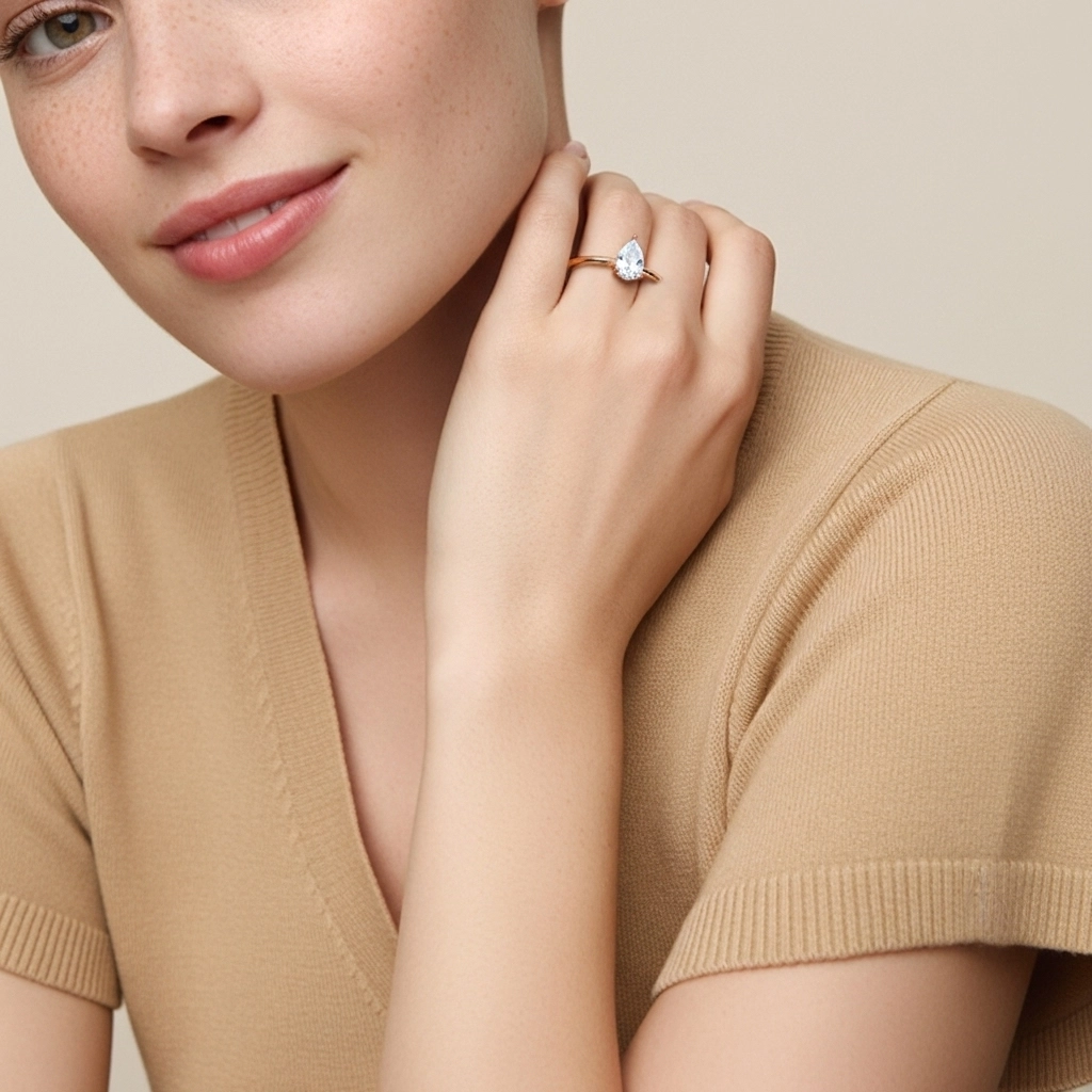 1.00ct Moissanite Engagement Ring 925 Sterling Silver