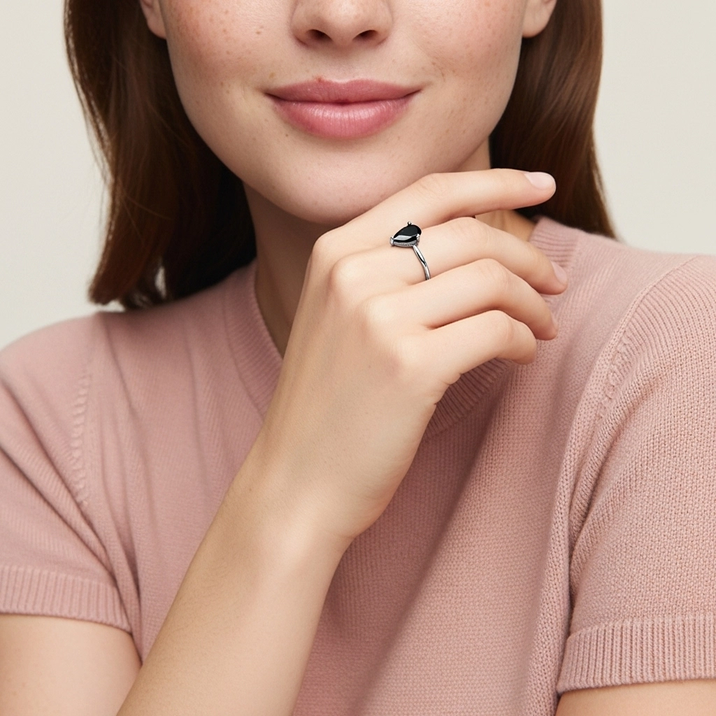 Understated Pear 1.00ct Cubic Zirconia Engagement Ring