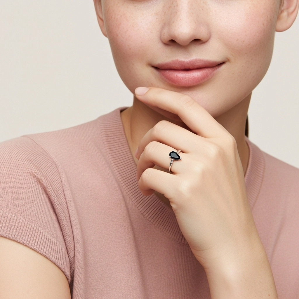 Understated Pear 1.00ct Cubic Zirconia Engagement Ring