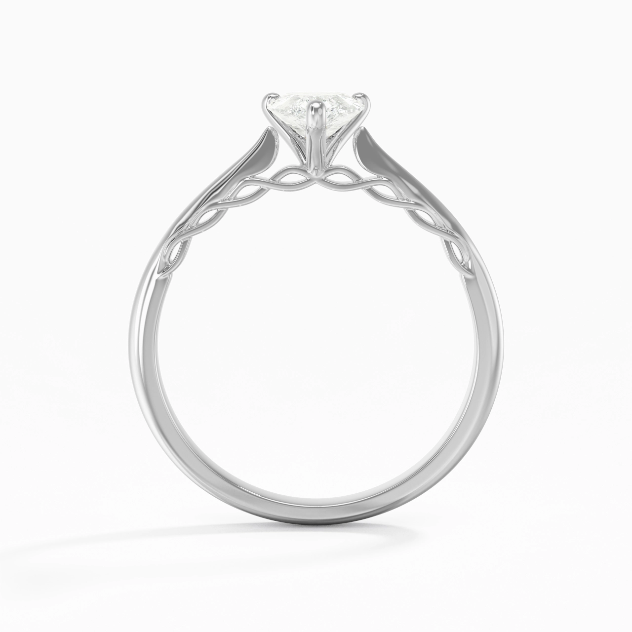 Understated Pear 1.00ct Moissanite Engagement Ring