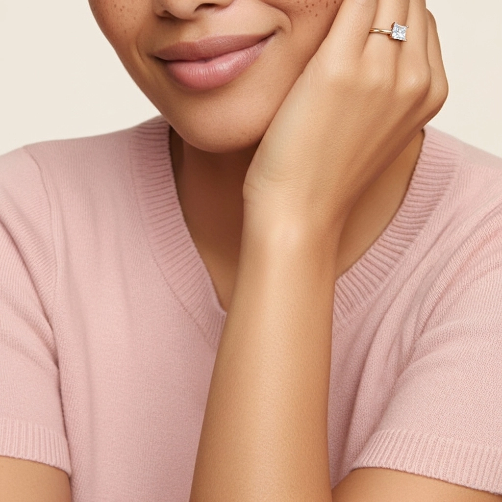 Sobre Princesse 2.00ct Moissanite Bague de fiançailles