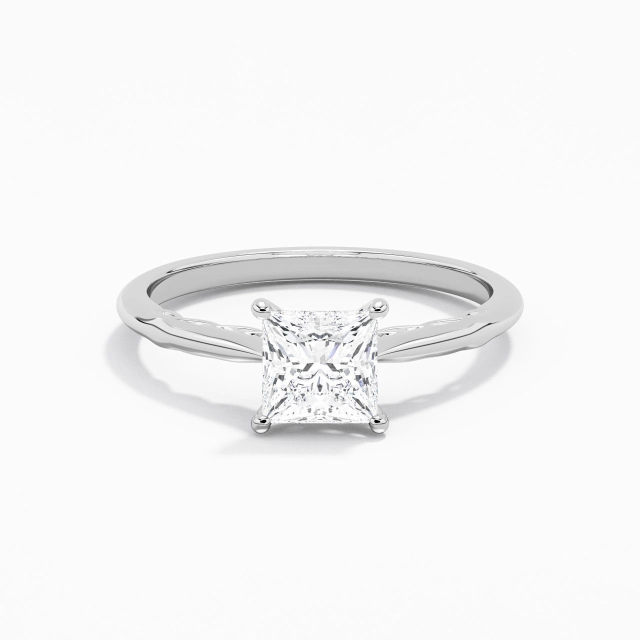 Understated Princess 1.00ct Moissanite Engagement Ring