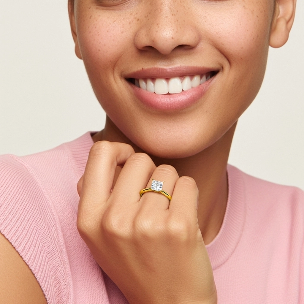 Understated Princess 1.00ct Moissanite Engagement Ring