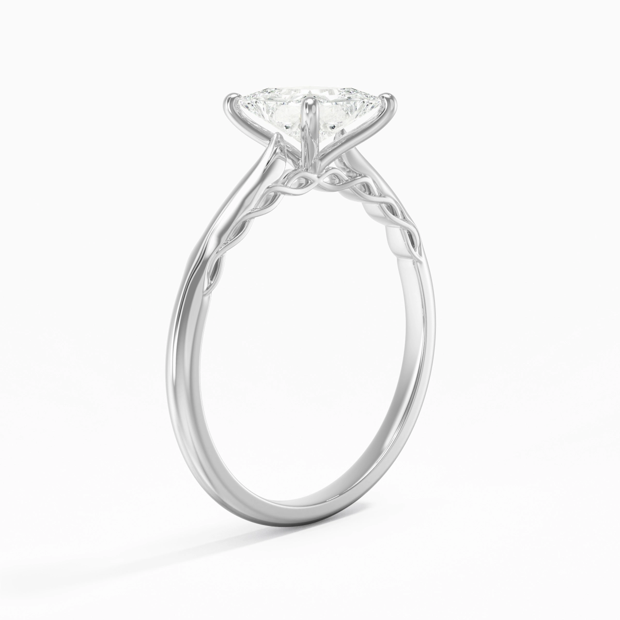 Understated Princess 1.00ct Moissanite Engagement Ring