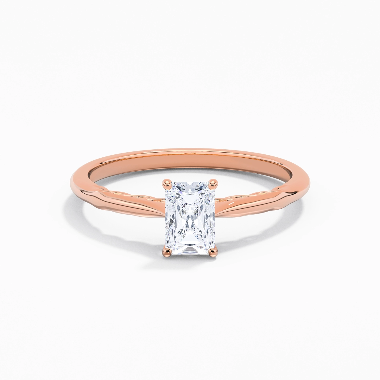 Understated Radiant 0.80ct Moissanite Engagement Ring