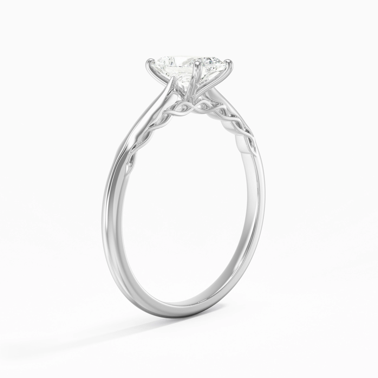 Sobre Radiant 0.80ct Moissanite Bague de fiançailles