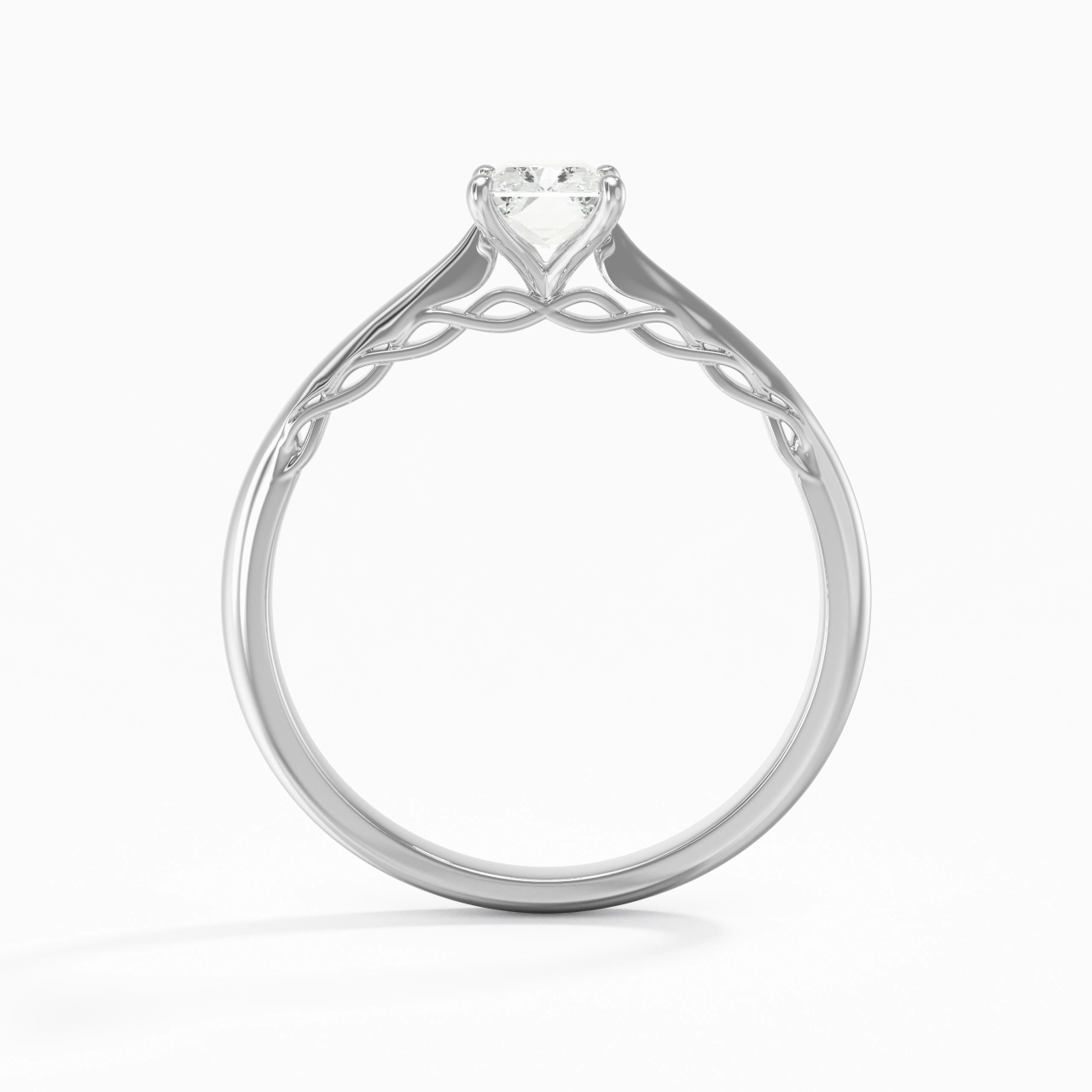 Understated Radiant 0.80ct Moissanite Engagement Ring