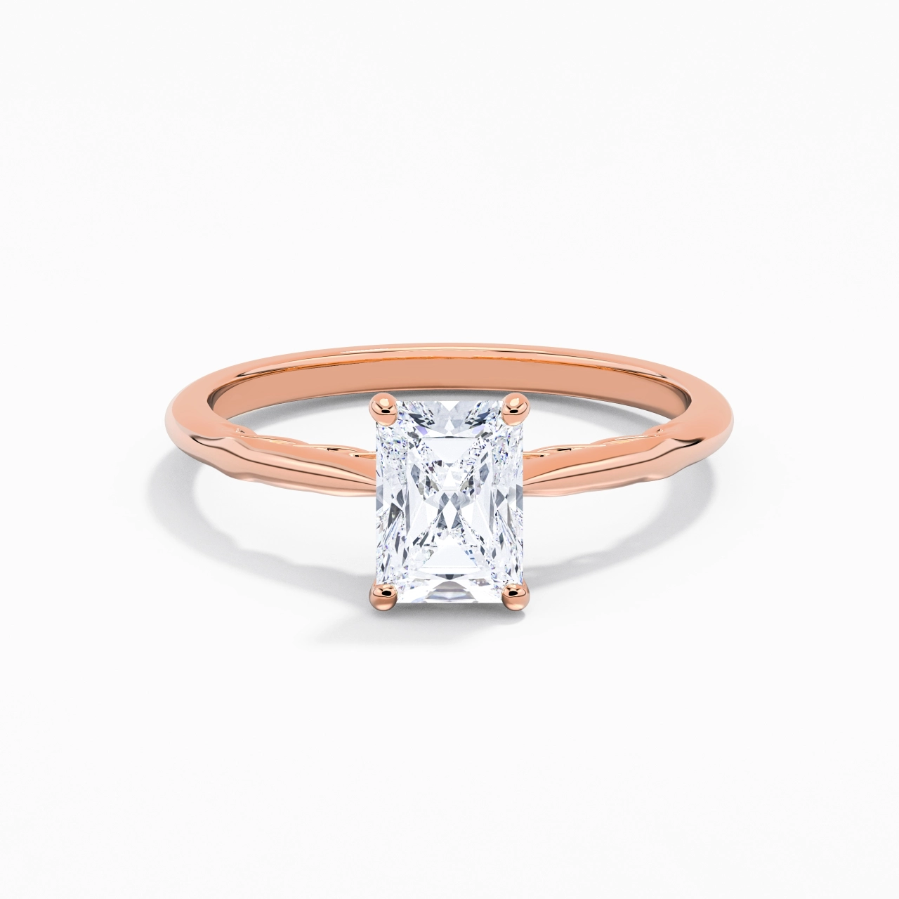 Understated Radiant 1.00ct Moissanite Engagement Ring