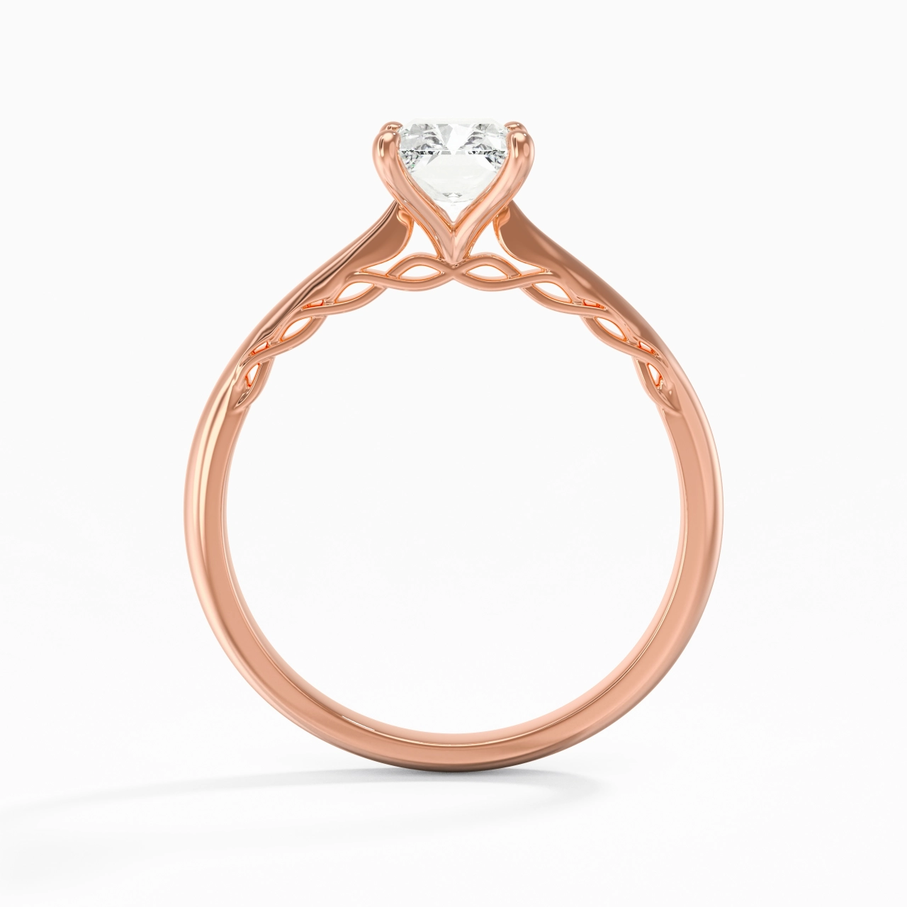 Understated Radiant 1.00ct Moissanite Engagement Ring