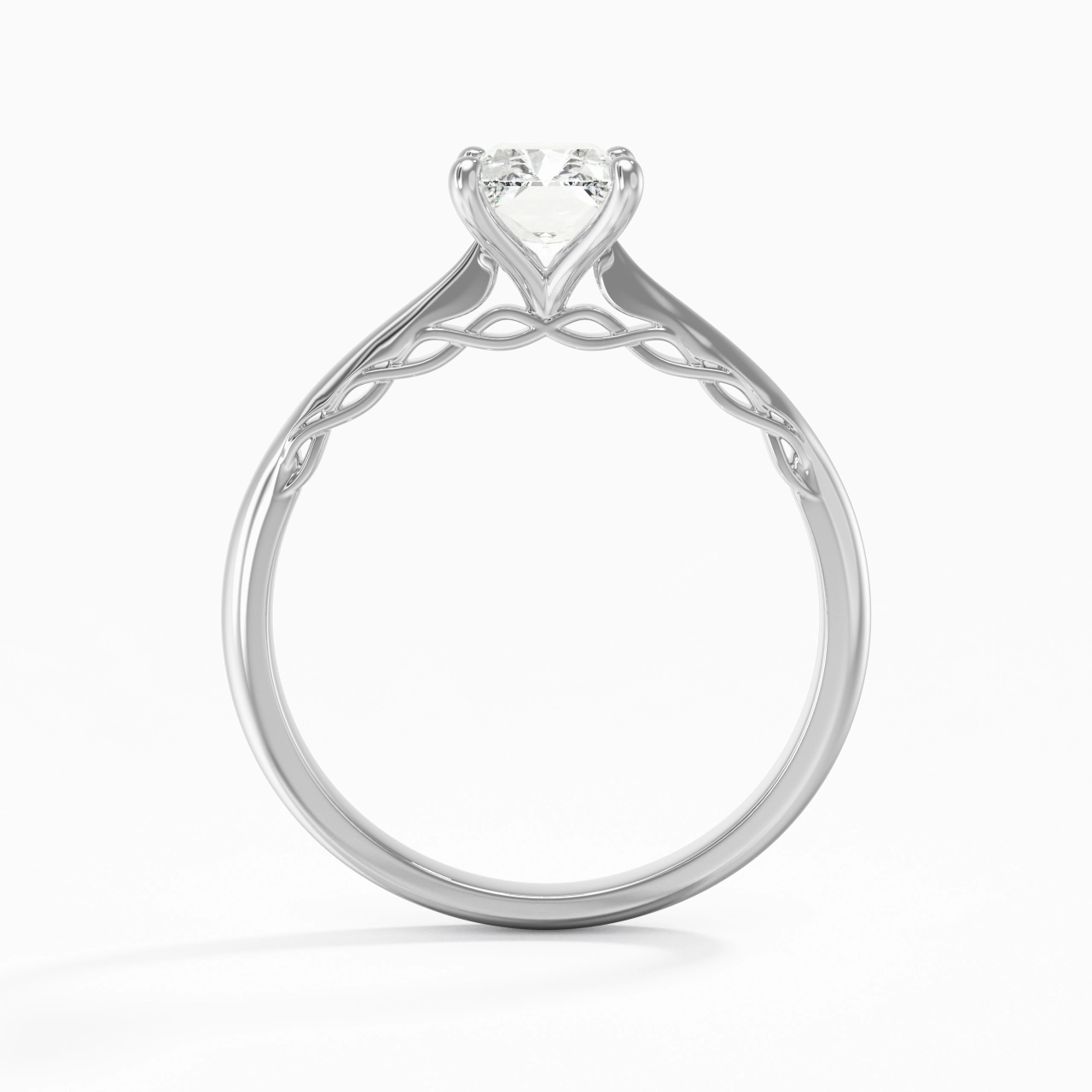 Understated Radiant 1.00ct Moissanite Engagement Ring