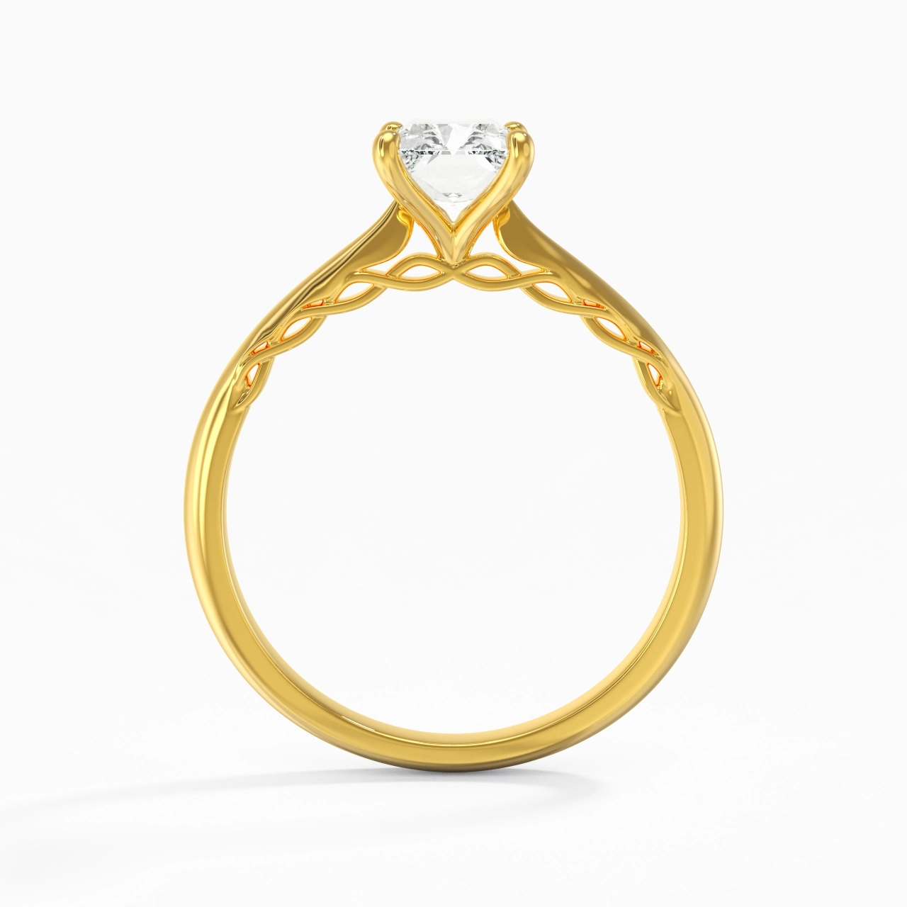 Understated Radiant 1.00ct Moissanite Engagement Ring