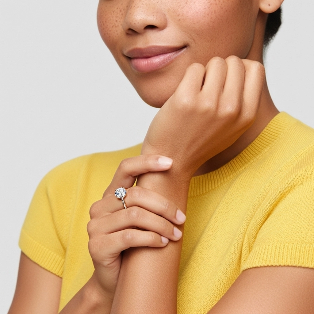 Understated Round 1.00ct Moissanite Engagement Ring