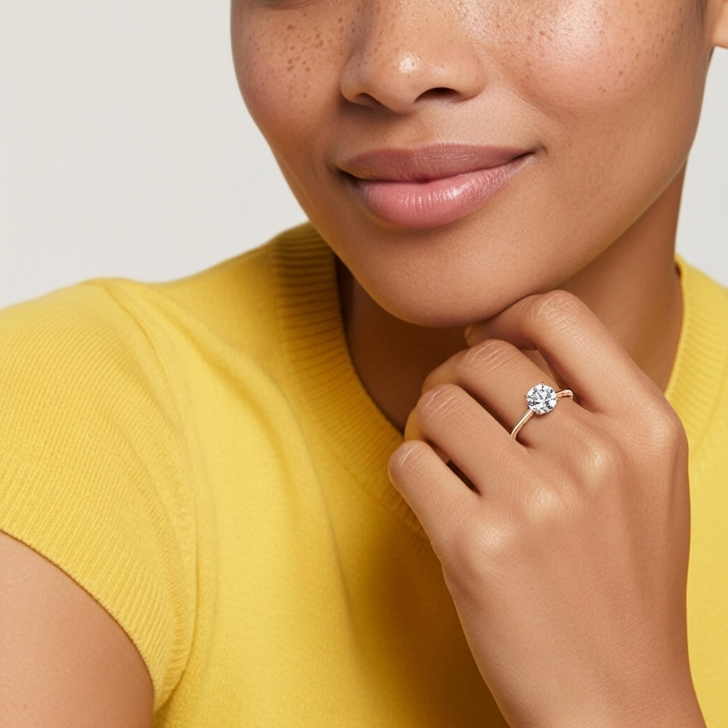 Understated Round 1.00ct Moissanite Engagement Ring