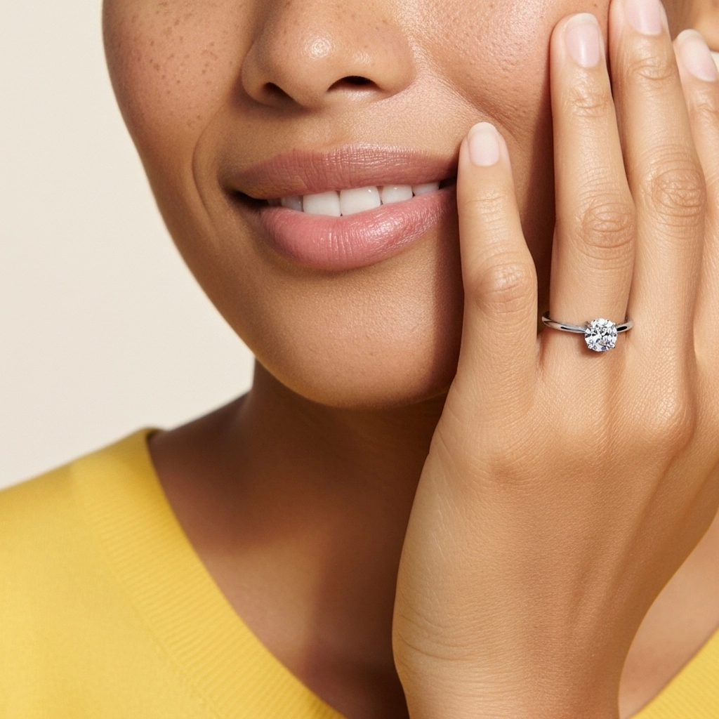 1.50ct Moissanite Engagement Ring 925 Sterling Silver