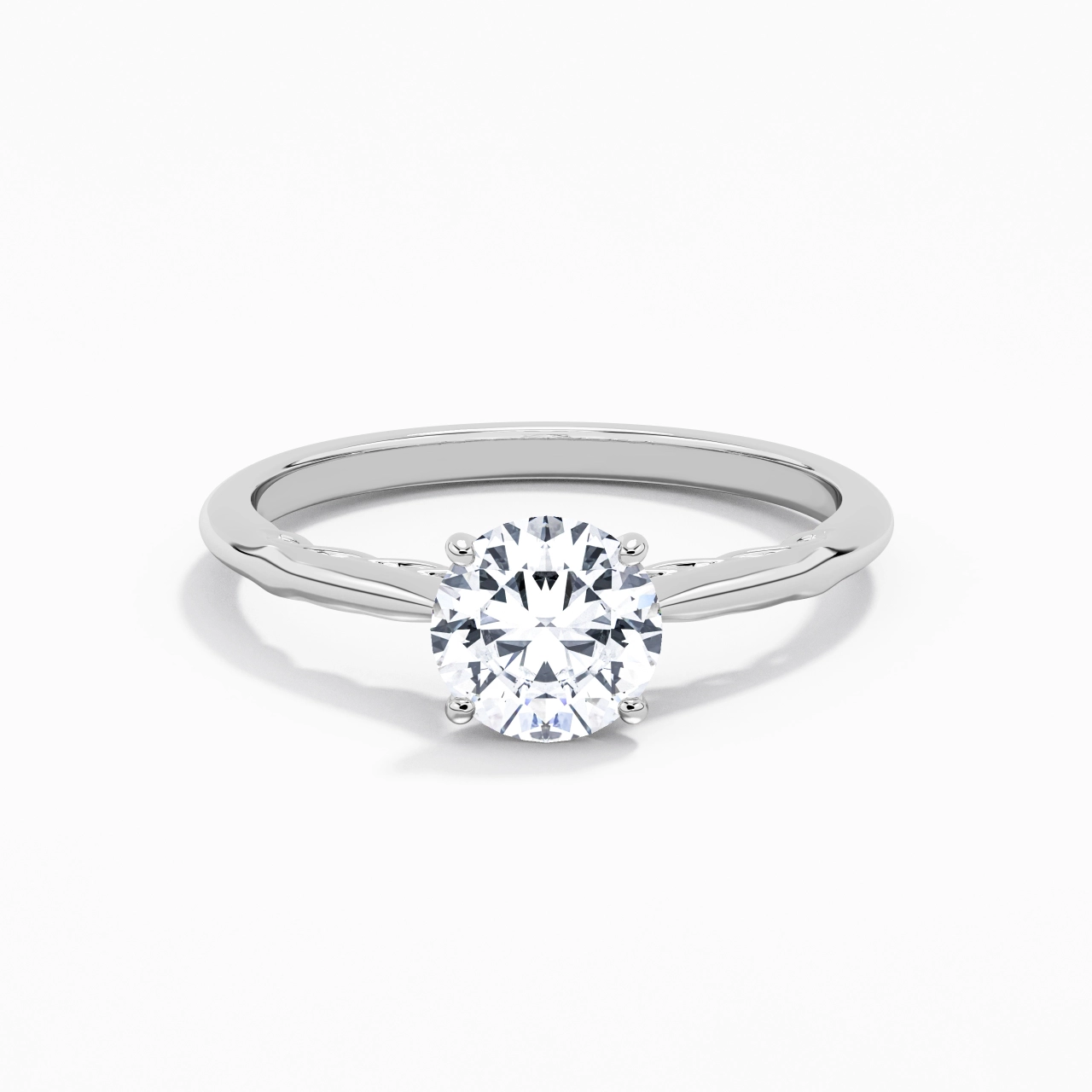 Understated Round 1.00ct Moissanite Engagement Ring